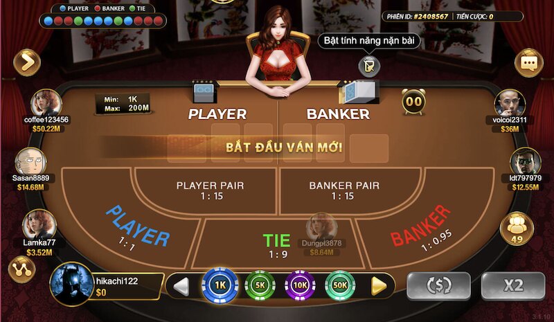 Rút bài baccarat ở cửa Player